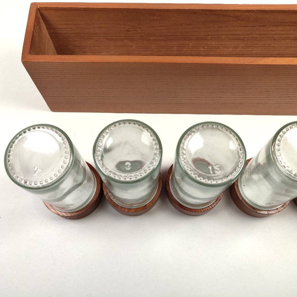 Crate & Barrel Carter McGuyer 6 Bottle Wooden Spice Box - Picture 5 of 7